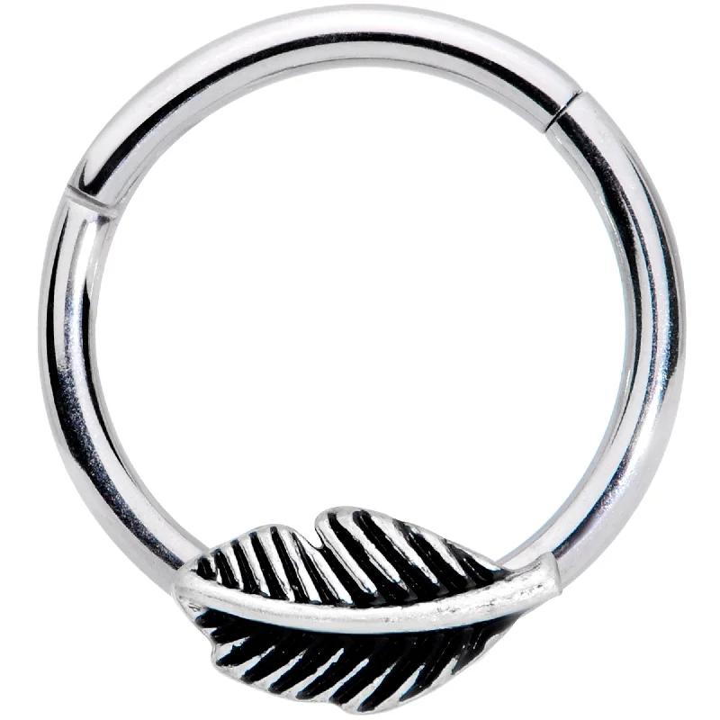 Nose Rings for Party Look -16 Gauge 3/8 Floating Feather Hinged Segment Ring