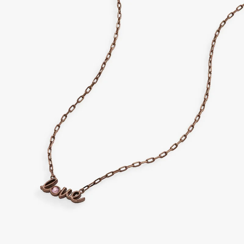 Shop Classic Women's Necklaces & Pendants with a Modern Twist-'LOVE' Script and Crystal Necklace, Adjustable Shop Classic Women's Necklaces & Pendants with a Modern Twist-'LOVE' Script and Crystal Necklace, Adjustable
