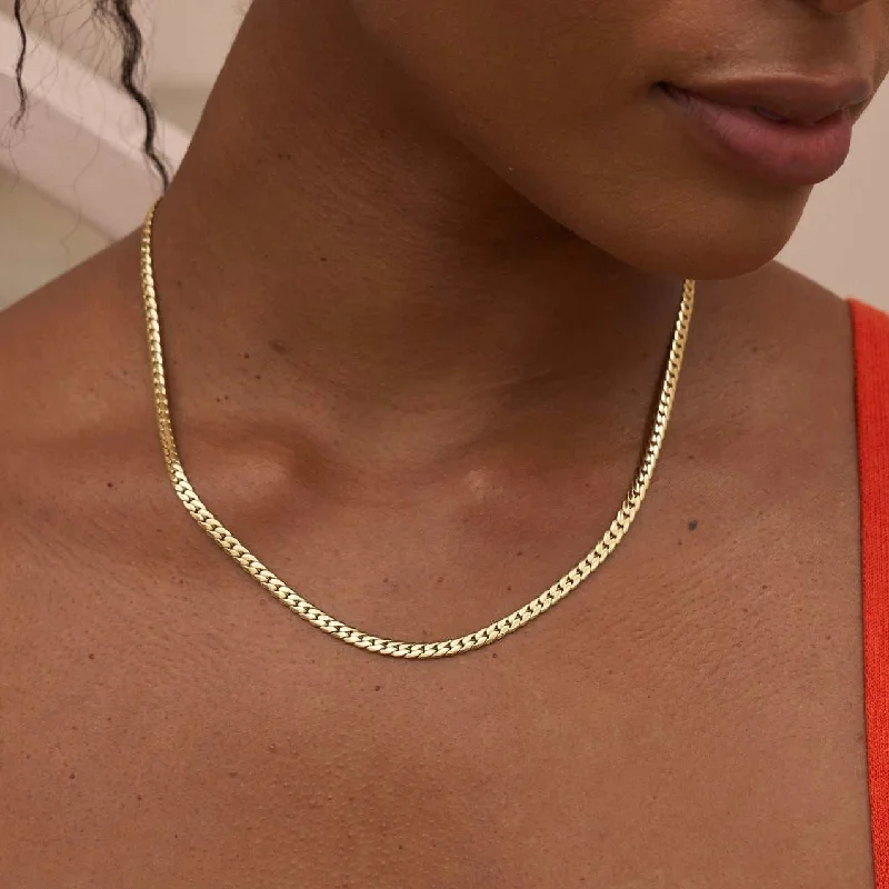 Shop Classic Women's Necklaces & Pendants with a Modern Twist-GLD Signature Cuban in Yellow Gold - 4mm Shop Classic Women's Necklaces & Pendants with a Modern Twist-GLD Signature Cuban in Yellow Gold - 4mm