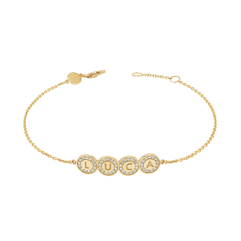 Personalized Bracelets for Men-Custom Diamond Bubble Bracelet