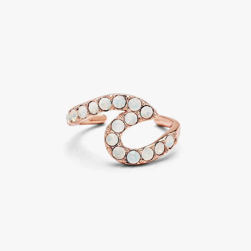 Women's Earrings – Elegant Designs for Every Personality--Rose Gold Stone Wave Ear Cuff