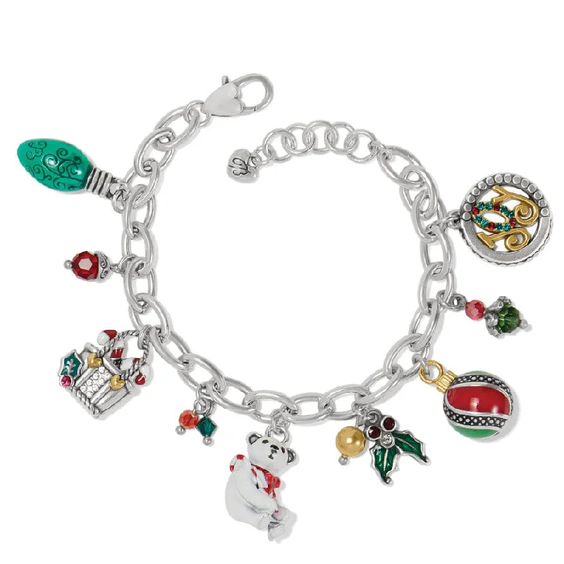 Women's Beaded Bangle Bracelets-Christmas Is Coming Charm Bracelet