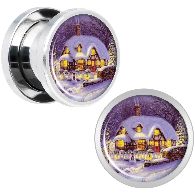 Women's Earrings – Elegant Designs for Every Personality--Advent Christmas Village Screw Fit Plug Set Sizes 5mm to 20mm Women's Earrings – Elegant Designs for Every Personality--Advent Christmas Village Screw Fit Plug Set Sizes 5mm to 20mm