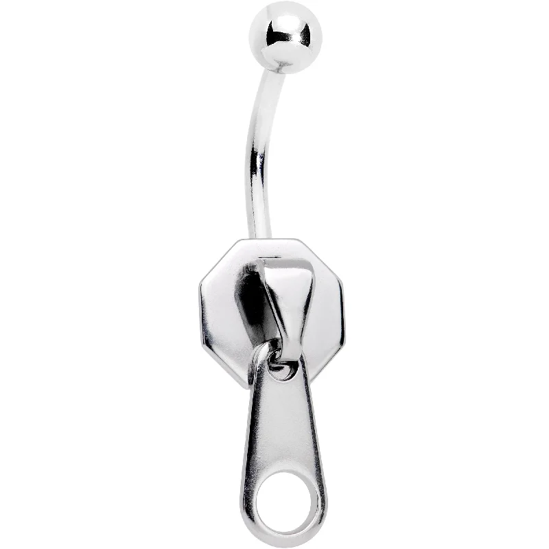 Beautiful Belly Rings with Elegant Touch -Zip It Up Dangle Belly Ring