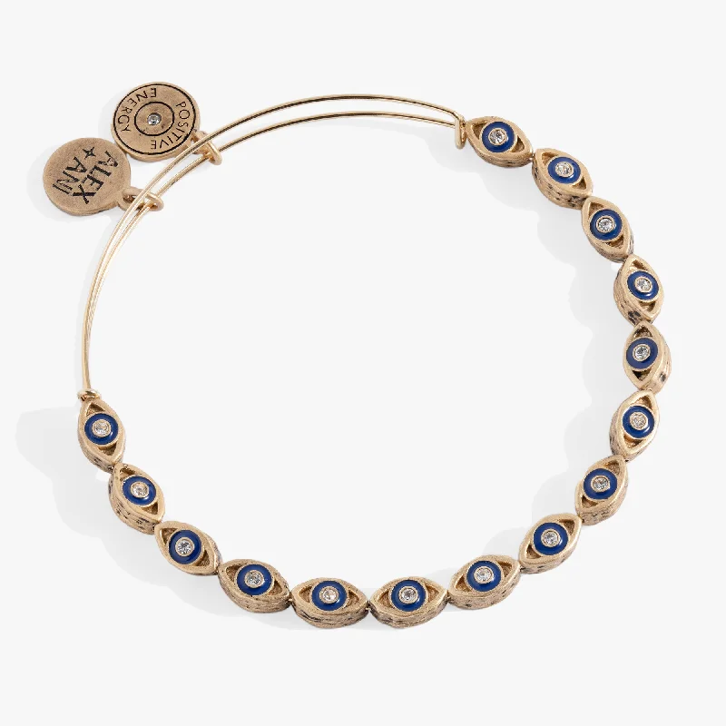 Gold Bangles for Women-Untamed Evil Eye Beaded Bangle