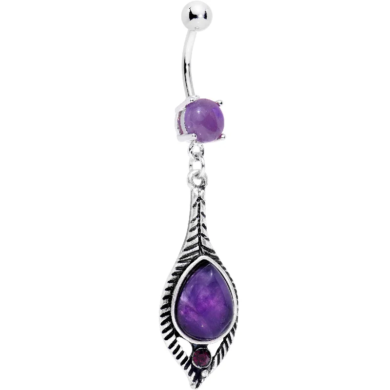 Trendy Belly Rings for Bold Fashionistas -Purple Gem Darling Debutante Drop Dangle Belly Ring Trendy Belly Rings for Bold Fashionistas -Purple Gem Darling Debutante Drop Dangle Belly Ring