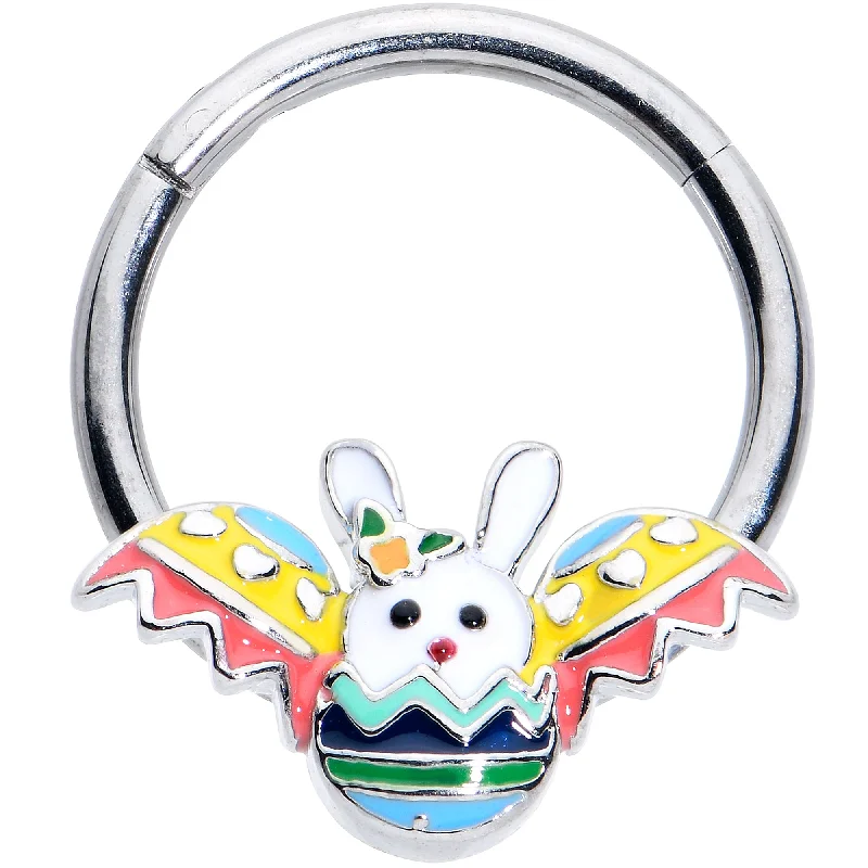 Elegant and Affordable Nose Rings -16 Gauge 3/8 Easter Egg Bunny Hinged Segment Ring Elegant and Affordable Nose Rings -16 Gauge 3/8 Easter Egg Bunny Hinged Segment Ring