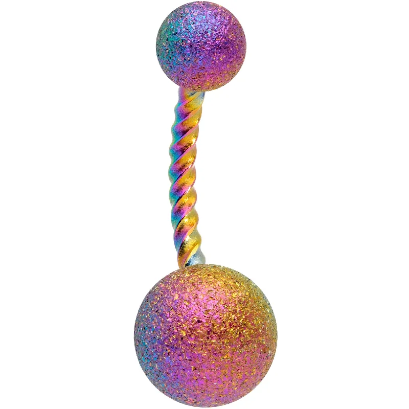 Trendy Belly Rings for Bold Fashion Statements -Rainbow Anodized Tastefully Twisted Belly Ring Trendy Belly Rings for Bold Fashion Statements -Rainbow Anodized Tastefully Twisted Belly Ring