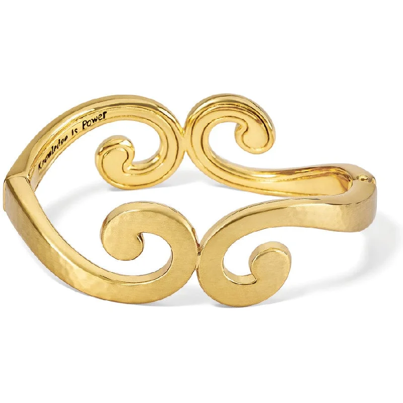 Vintage Gold Bangles for Women-Royale Hinged Bangle