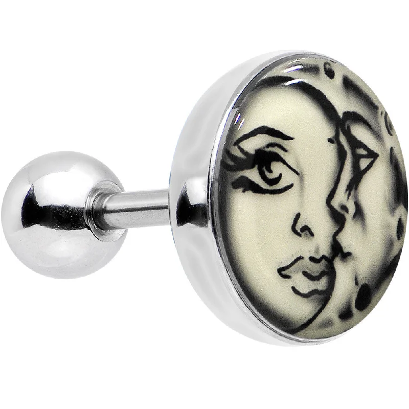Women's Earrings – Elegant Designs for Every Personality--16 Gauge Celestial Sun Moon Glow in the Dark Tragus Cartilage Earring