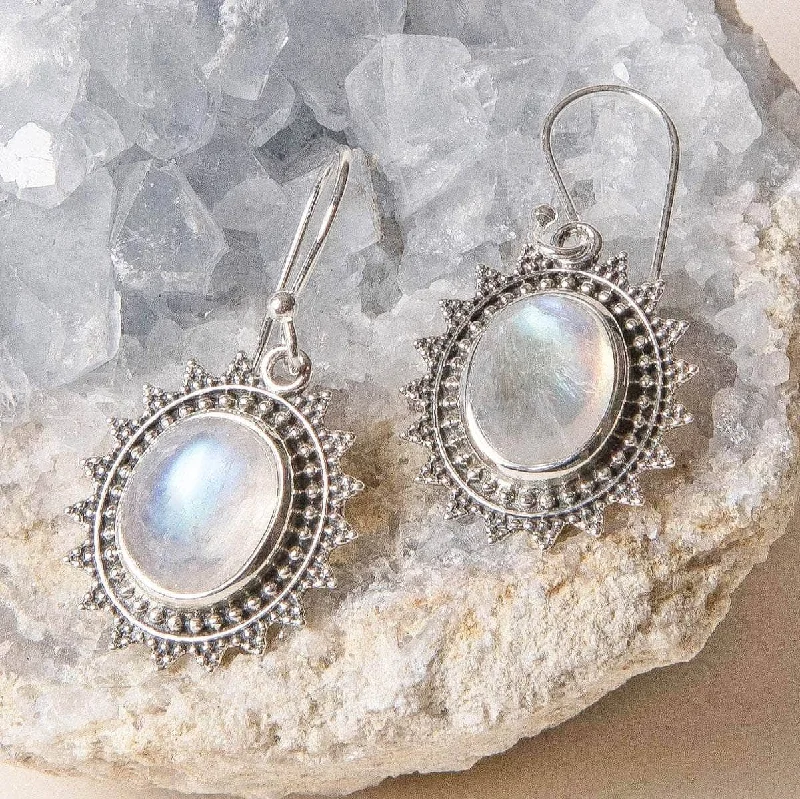Women's Earrings – Elegant Designs for Every Personality--Rainbow Moonstone Filigree Earrings Women's Earrings – Elegant Designs for Every Personality--Rainbow Moonstone Filigree Earrings