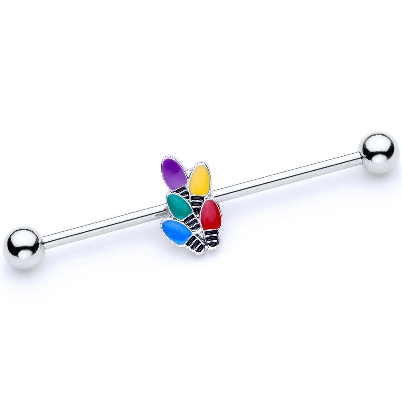 Women's Earrings – Elegant Designs for Every Personality--14 Gauge Christmas Lights Industrial Barbell 38mm