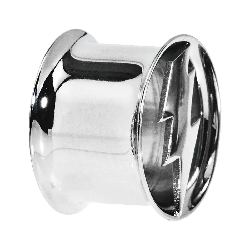 Women's Earrings – Elegant Designs for Every Personality--5/8 Stainless Steel Double Flare Lightning Bolt Tunnel