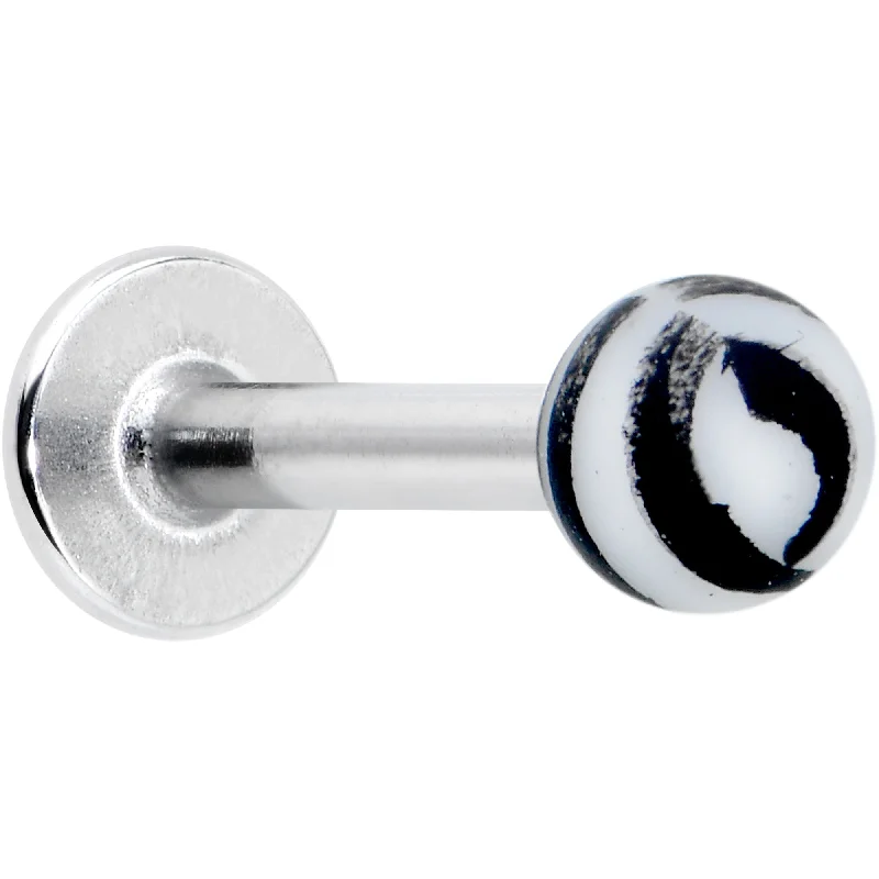 Adjustable Lip Rings for Easy Fit16 Gauge 5/16 Matte White Zebra Stripe Labret Monroe Tragus