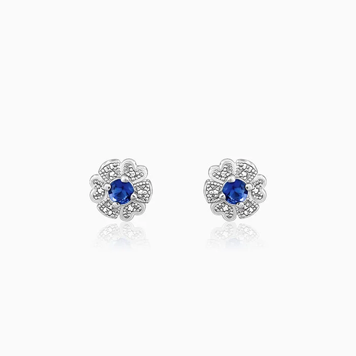 Women's Earrings – Elegant Designs for Every Personality--Silver Royal Blue Bloom Studs Women's Earrings – Elegant Designs for Every Personality--Silver Royal Blue Bloom Studs