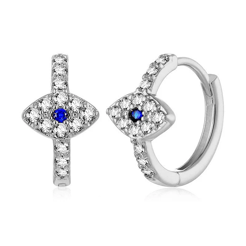 Women's Earrings – Elegant Designs for Every Personality--Buddha Stones 925 Sterling Silver Evil Eye Symbol Blessing Stud Earrings