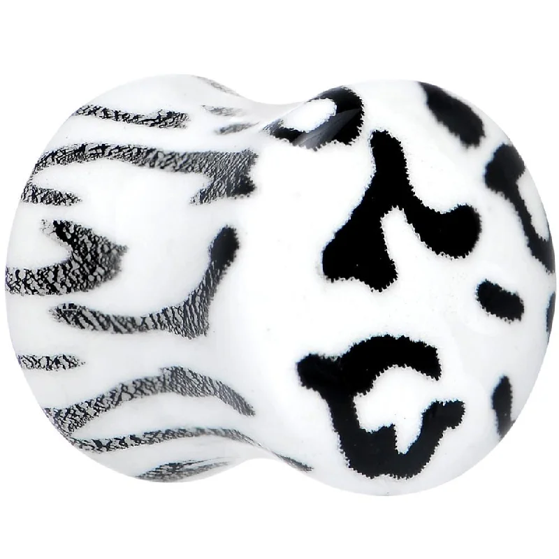 Women's Earrings – Elegant Designs for Every Personality--Leopard Print Glow in the Dark Saddle Plug 0 Gauge to 1 Inch