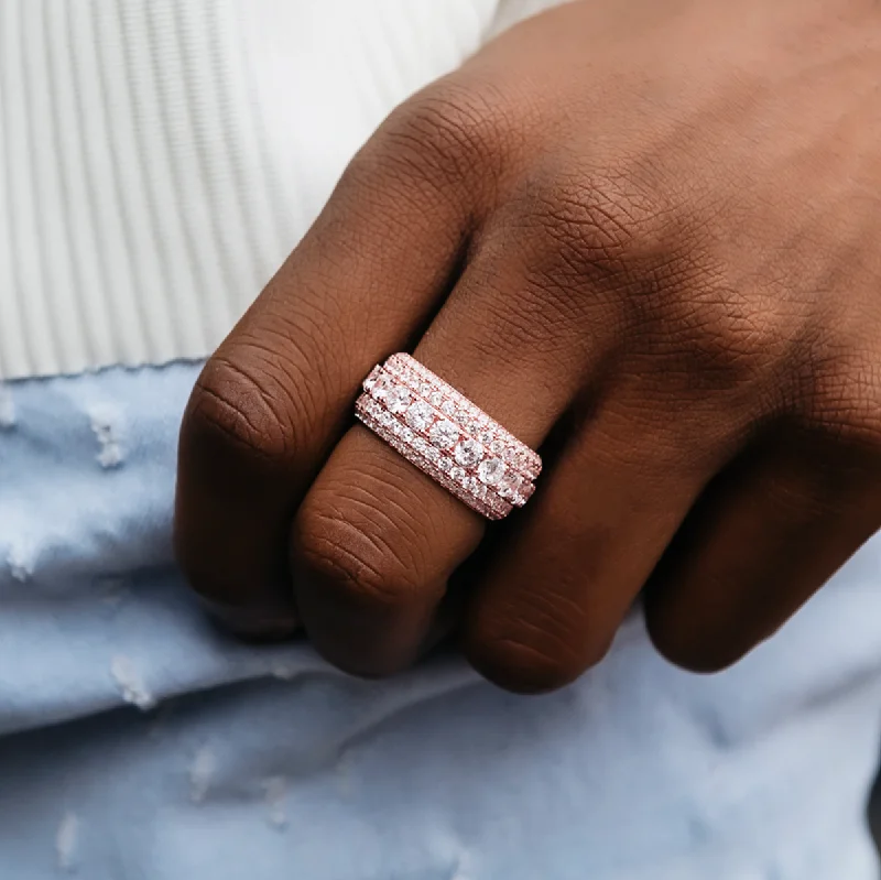 Top Men's Rings – Crafted for Every Style  5 Layer Diamond Band Ring in Rose Gold Vermeil
