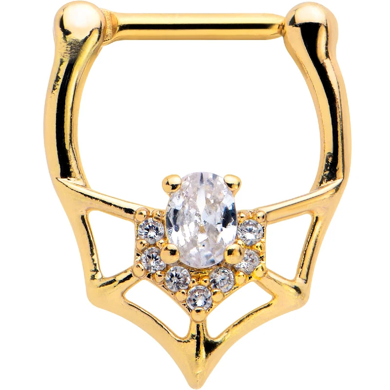 Women's Earrings – Elegant Designs for Every Personality--16 Gauge 5/16 Clear Gem Gold Tone Spider Bat Cartilage Clicker