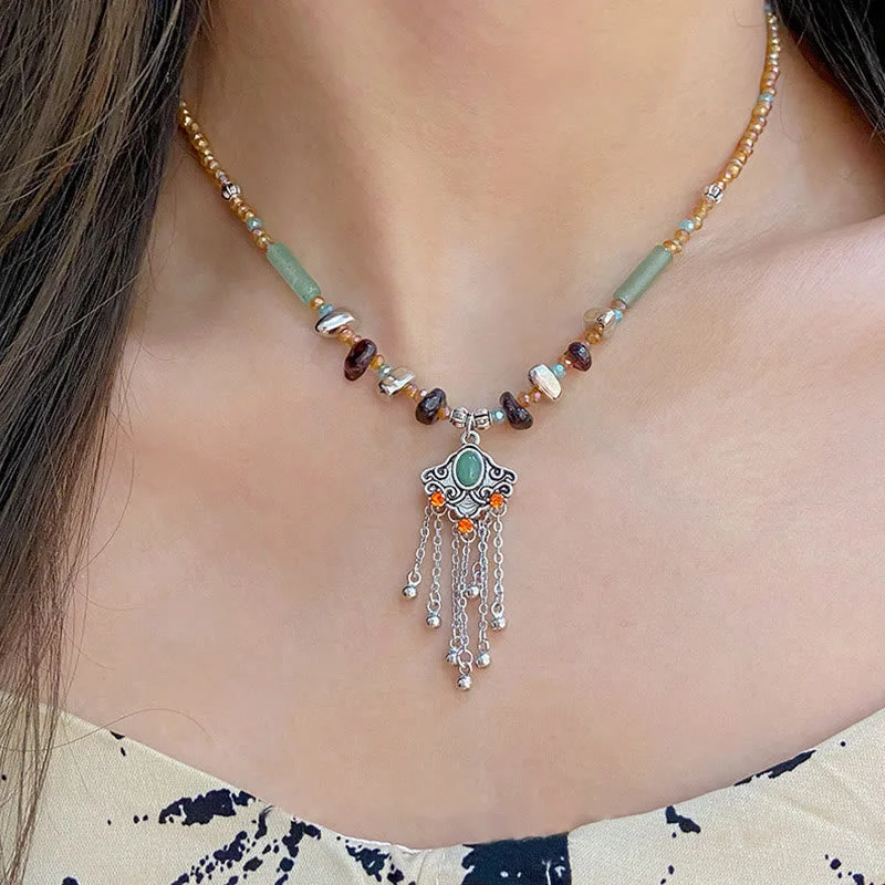 Shop Classic Women's Necklaces & Pendants with a Modern Twist-Buddha Stones Tibetan Crystal Stone Copper Luck Tassel Necklace Pendant Shop Classic Women's Necklaces & Pendants with a Modern Twist-Buddha Stones Tibetan Crystal Stone Copper Luck Tassel Necklace Pendant