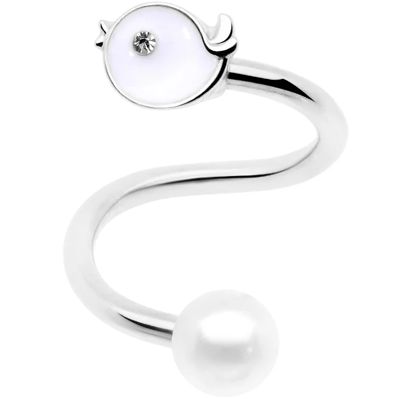 Trendy Lip Rings for Fun and Fashionable Looks14 Gauge 1/2 Clear Gem Bird Spiral Twister Belly Ring Trendy Lip Rings for Fun and Fashionable Looks14 Gauge 1/2 Clear Gem Bird Spiral Twister Belly Ring