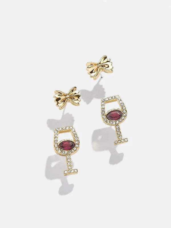 Women's Earrings – Elegant Designs for Every Personality--Endless Pastabilities Earring Set - Red Wine Earring Set Women's Earrings – Elegant Designs for Every Personality--Endless Pastabilities Earring Set - Red Wine Earring Set