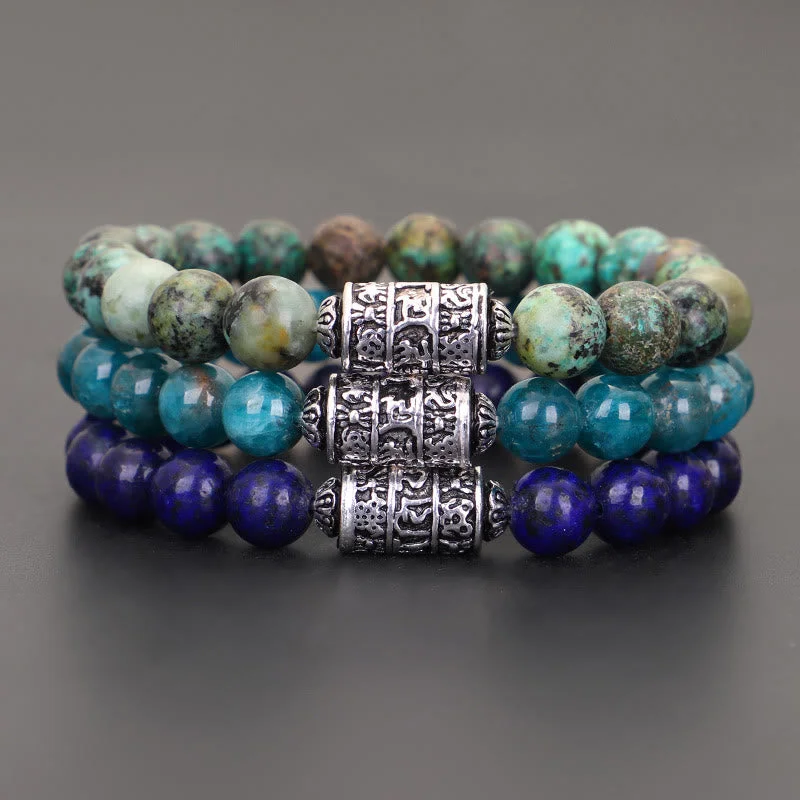 Elegant Silver Cuff Bracelets for Men-Buddha Stones Natural Lazurite Pietersite Unakite Om Mani Padme Hum Bead Positive Bracelet Elegant Silver Cuff Bracelets for Men-Buddha Stones Natural Lazurite Pietersite Unakite Om Mani Padme Hum Bead Positive Bracelet