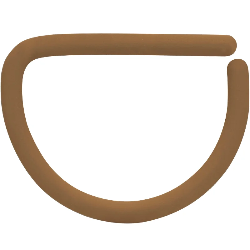 Nose Rings with Classic Touch -18 Gauge 3/8 Light Brown Matte D Shape Septum Ring