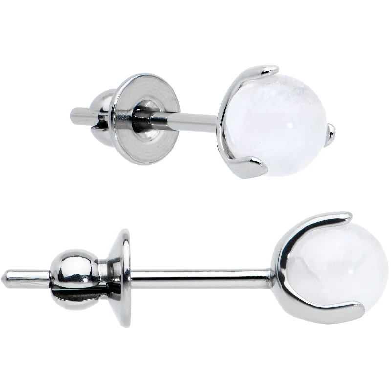 Women's Earrings – Elegant Designs for Every Personality--4mm Light Rose Quartz Stone Implant Grade Titanium Stud Earrings Women's Earrings – Elegant Designs for Every Personality--4mm Light Rose Quartz Stone Implant Grade Titanium Stud Earrings
