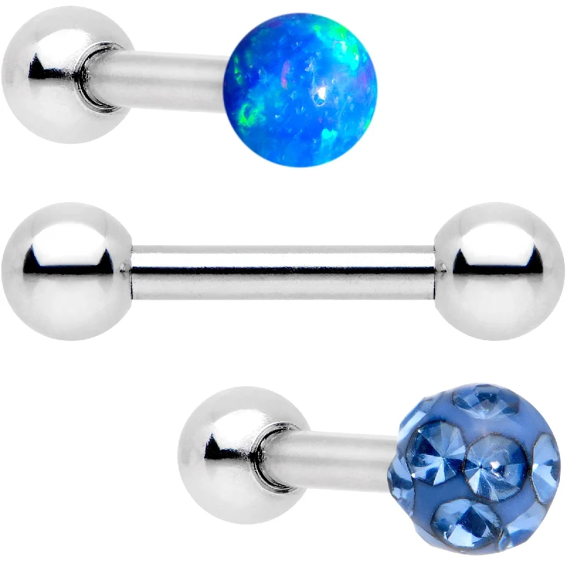 Women's Earrings – Elegant Designs for Every Personality--16 Gauge 1/4 Sky Blue Faux Opal Ball Cartilage Tragus Earring 3 Pack Set Women's Earrings – Elegant Designs for Every Personality--16 Gauge 1/4 Sky Blue Faux Opal Ball Cartilage Tragus Earring 3 Pack Set
