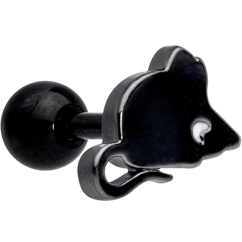 Women's Earrings – Elegant Designs for Every Personality--16 Gauge 1/4 Black Mouse Cartilage Tragus Earring Women's Earrings – Elegant Designs for Every Personality--16 Gauge 1/4 Black Mouse Cartilage Tragus Earring