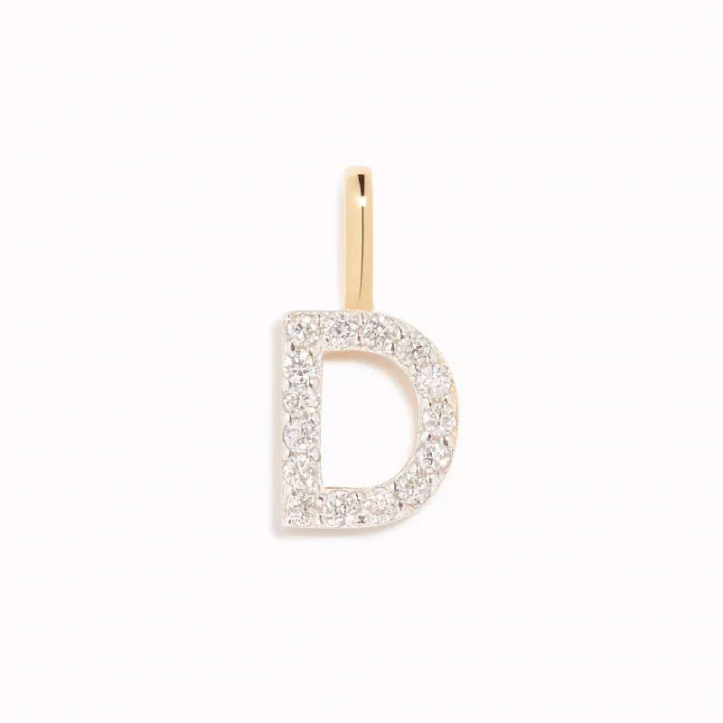 Shop Classic Women's  Necklaces & Pendants with a Modern Twist-Diamond Initial Pendant 14k Gold - D