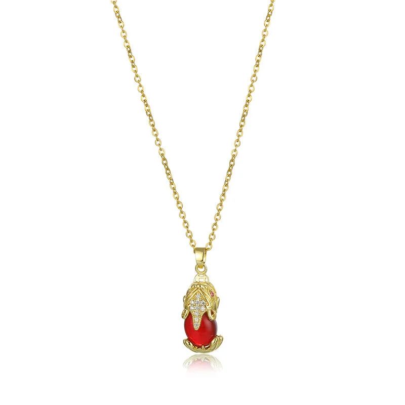 Shop Classic Women's Necklaces & Pendants with a Modern Twist-Buddha Stones Natural Garnet Pixiu Fortune Necklace Shop Classic Women's Necklaces & Pendants with a Modern Twist-Buddha Stones Natural Garnet Pixiu Fortune Necklace