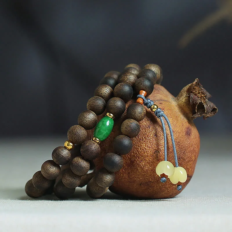 Men's Bracelets with Stone Accents-Buddha Stones 108 Mala Beads Nha Trang Bai Qinan Agarwood Cyan Jade Amber Strength Meditation Bracelet Men's Bracelets with Stone Accents-Buddha Stones 108 Mala Beads Nha Trang Bai Qinan Agarwood Cyan Jade Amber Strength Meditation Bracelet