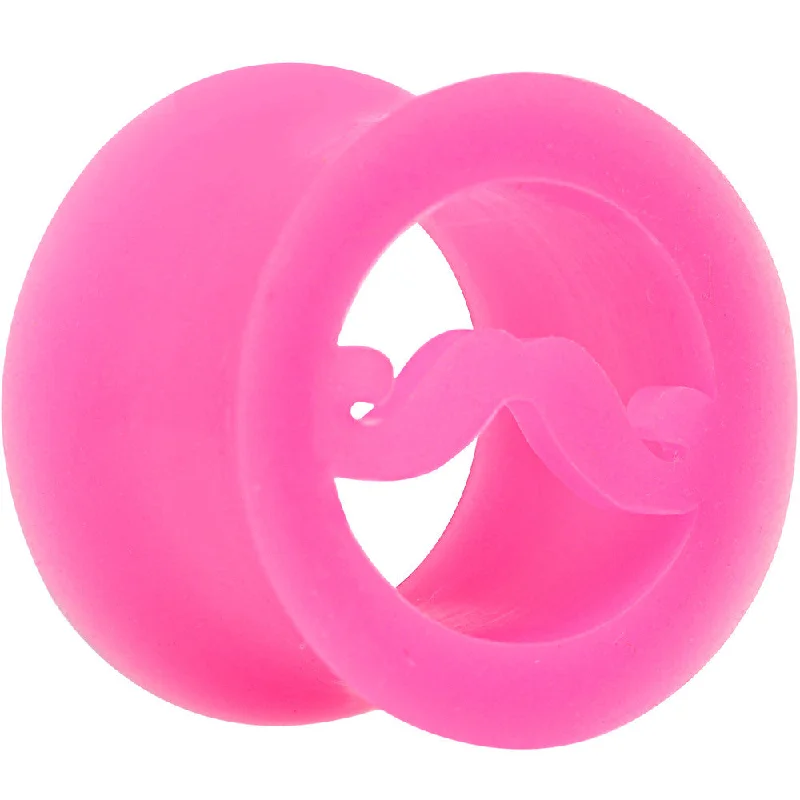 Women's Earrings – Elegant Designs for Every Personality--5/8 Pink Silicone Dapper Mustache Tunnel Plug Women's Earrings – Elegant Designs for Every Personality--5/8 Pink Silicone Dapper Mustache Tunnel Plug