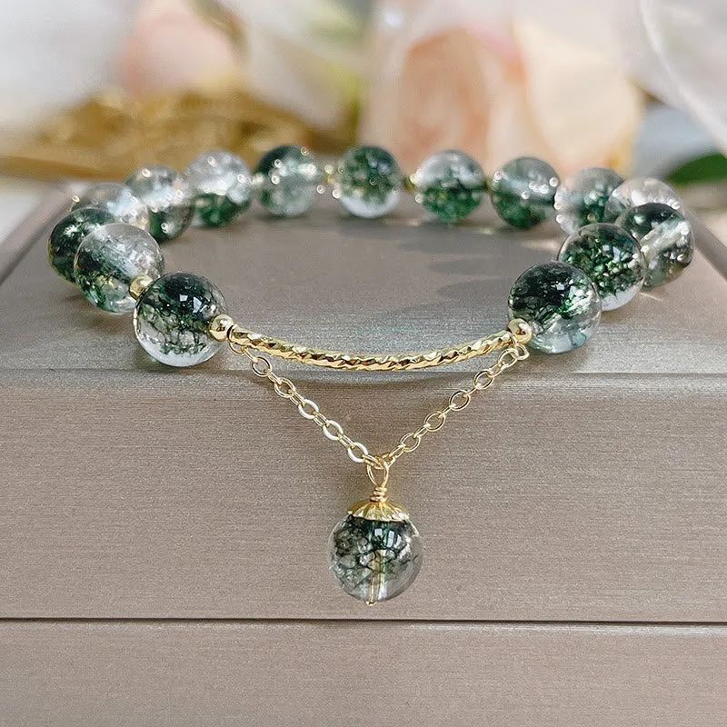 Crystal-Studded Bangles for Women-Buddha Stones Green Phantom Crystal Confidence Charm Bracelet Crystal-Studded Bangles for Women-Buddha Stones Green Phantom Crystal Confidence Charm Bracelet