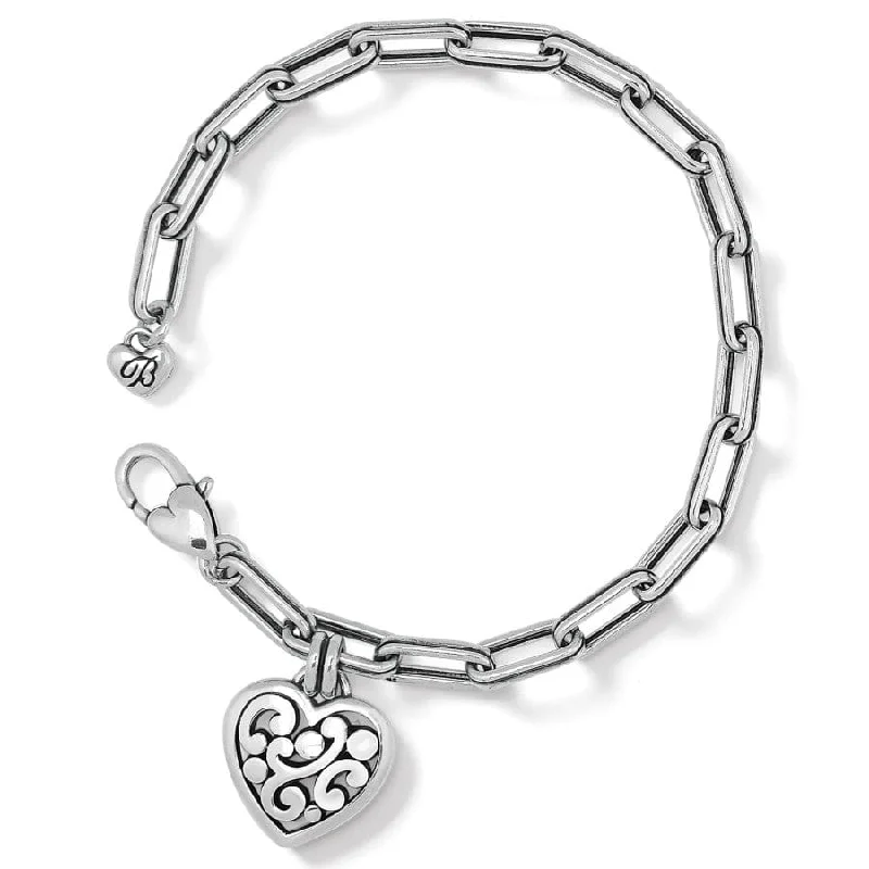 Stylish Beaded Bangle Bracelets for Women-Contempo Heart Link Bracelet
