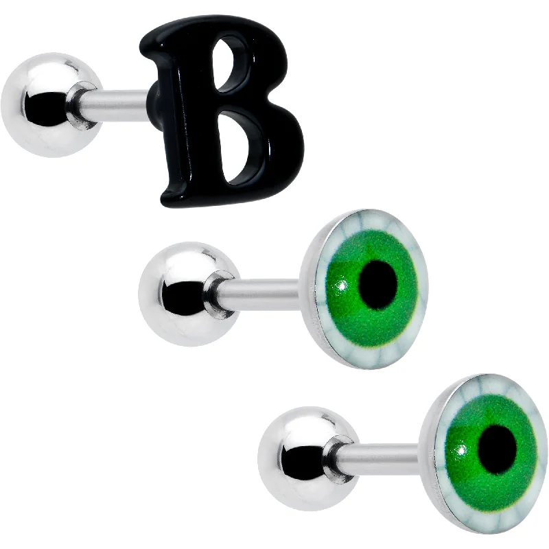 Women's Earrings – Elegant Designs for Every Personality--16 Gauge 1/4 Halloween Boo Eyes Cartilage Tragus Earring Curation Set of 3 Women's Earrings – Elegant Designs for Every Personality--16 Gauge 1/4 Halloween Boo Eyes Cartilage Tragus Earring Curation Set of 3