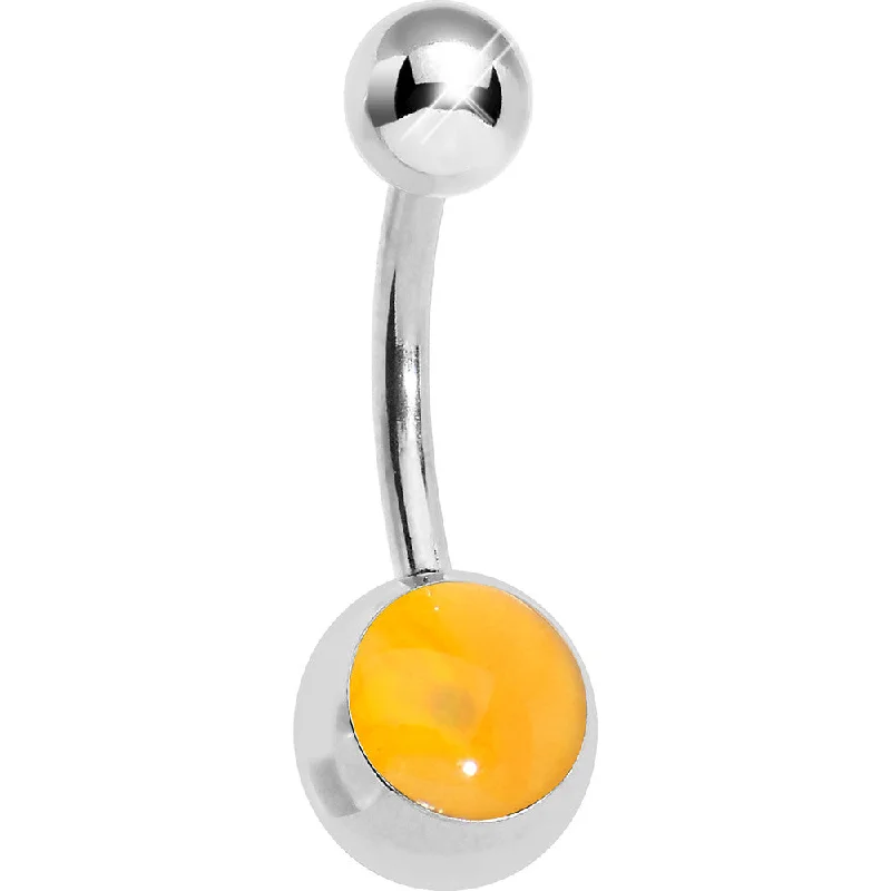 Unique Belly Rings for Creative Fashion -Luscious Orange Belly Ring