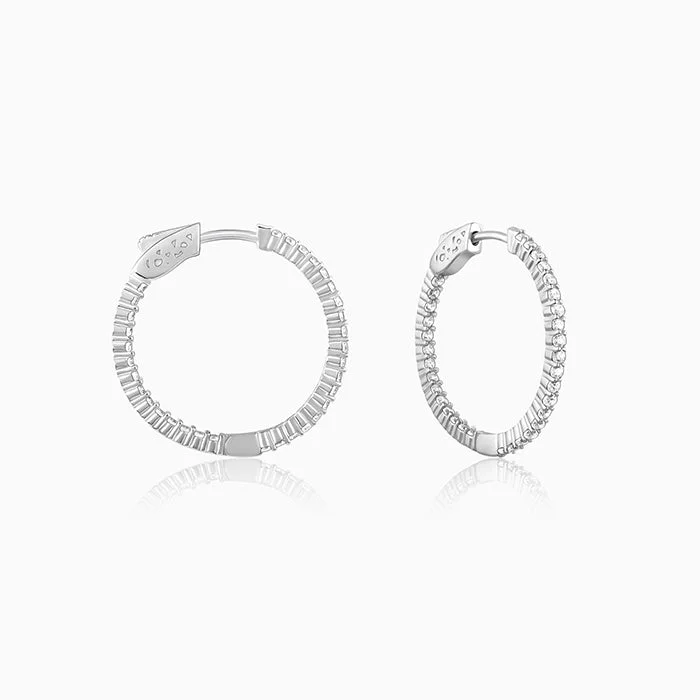 Women's Earrings – Elegant Designs for Every Personality--Silver Enchanted Radiance Hoops Women's Earrings – Elegant Designs for Every Personality--Silver Enchanted Radiance Hoops