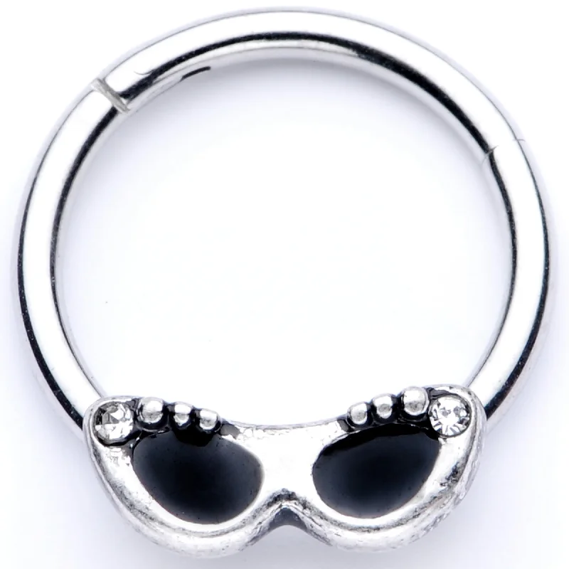 Sparkling Lip Rings for Fun and Glam Looks16 Gauge 3/8 Clear Gem 50s Retro Summer Sunglasses Hinged Segment Ring Sparkling Lip Rings for Fun and Glam Looks16 Gauge 3/8 Clear Gem 50s Retro Summer Sunglasses Hinged Segment Ring