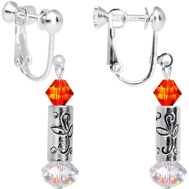 Women's Earrings – Elegant Designs for Every Personality--Holiday Candle Clip On Earrings Created with Crystals Women's Earrings – Elegant Designs for Every Personality--Holiday Candle Clip On Earrings Created with Crystals