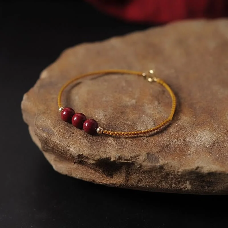 Shiny Crystal Bangles for Women-Buddha Stones 14K Gold Plated Natural Cinnabar Blessing String Braided Bracelet Shiny Crystal Bangles for Women-Buddha Stones 14K Gold Plated Natural Cinnabar Blessing String Braided Bracelet