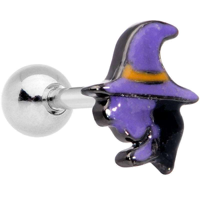 Women's Earrings – Elegant Designs for Every Personality--16 Gauge 1/4 Purple Witch Halloween Cartilage Tragus