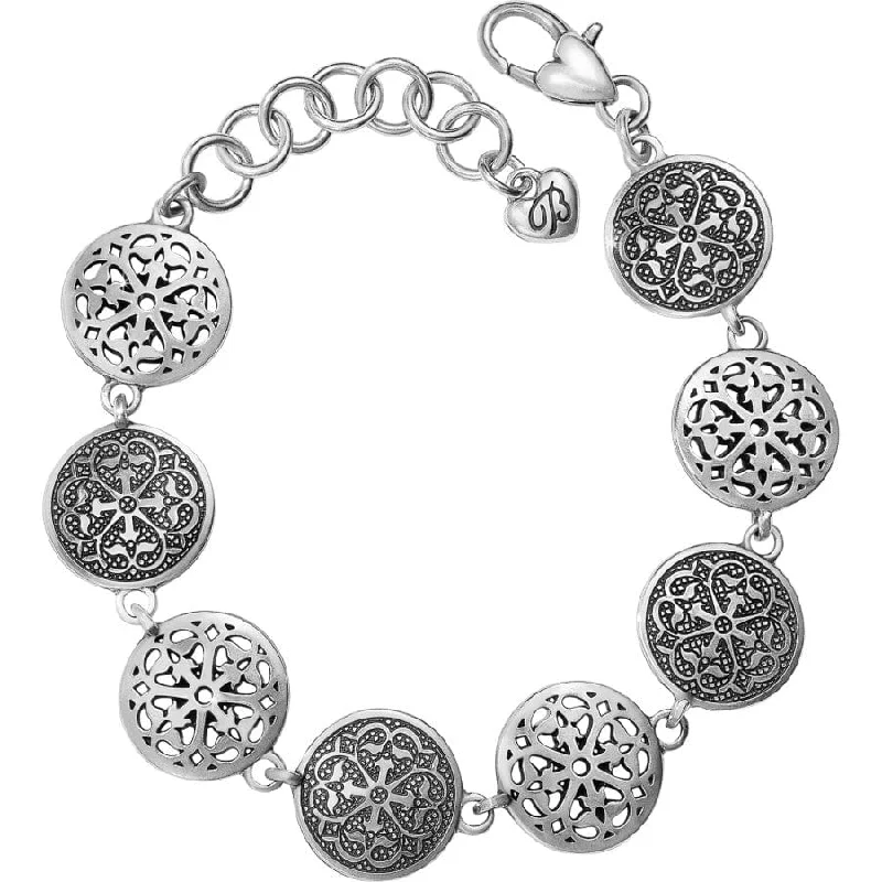 Personalized Stackable Bangles for Women-Ferrara Medallion Link Bracelet
