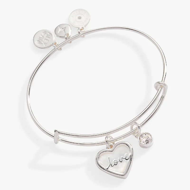Vintage-Inspired Bangles for Women-Love Mother of Pearl Bangle