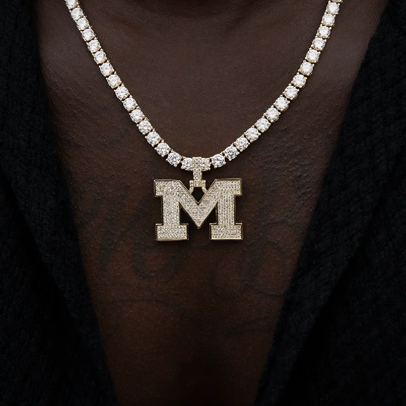 Exclusive Men's Necklaces & Pendants for the Modern Gentleman-University of Michigan Wolverines Official NCAA Micro Logo Pendant in Yellow Gold Exclusive Men's Necklaces & Pendants for the Modern Gentleman-University of Michigan Wolverines Official NCAA Micro Logo Pendant in Yellow Gold