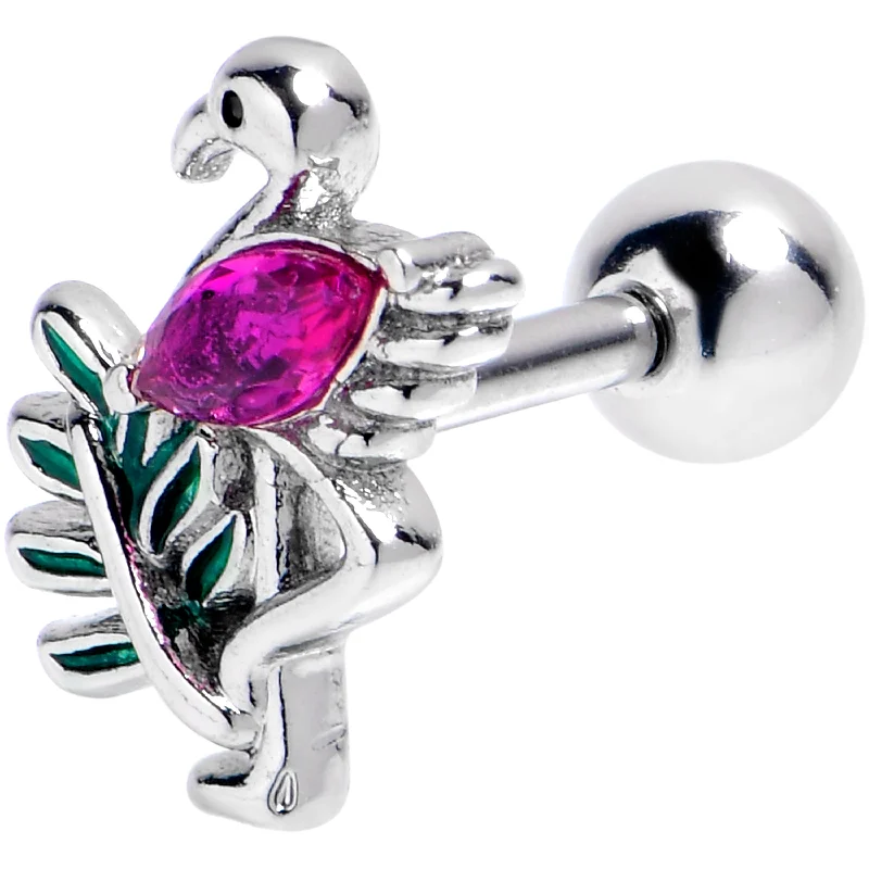 Women's Earrings – Elegant Designs for Every Personality--16 Gauge 1/4 Pink Gem Fabulous Flamingo Cartilage Tragus Earring Women's Earrings – Elegant Designs for Every Personality--16 Gauge 1/4 Pink Gem Fabulous Flamingo Cartilage Tragus Earring