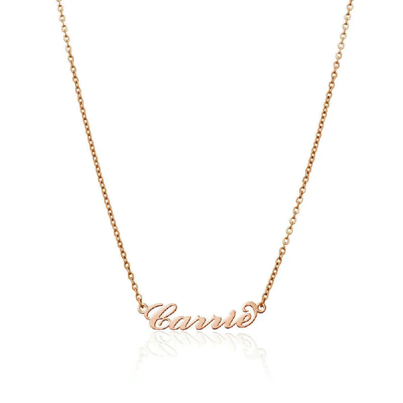 Shop Classic Women's Necklaces & Pendants with a Modern Twist-Carrie Name Necklace (Rose Gold) Shop Classic Women's Necklaces & Pendants with a Modern Twist-Carrie Name Necklace (Rose Gold)
