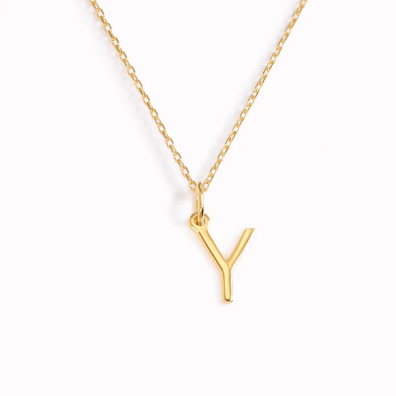 Shop Classic Women's  Necklaces & Pendants with a Modern Twist-Y Necklace / Gold Initial Necklace